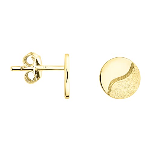 SOFIA MILANI - Damen Ohrringe 925 Silber - vergoldet/golden - Gebürsteter Yin und Yang Ohrstecker - E1846