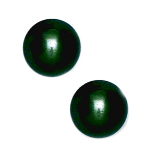 14 ct Gelb Gold Schwarz 9 mm rund Kristall Perle Swarovski Element Ohrringe