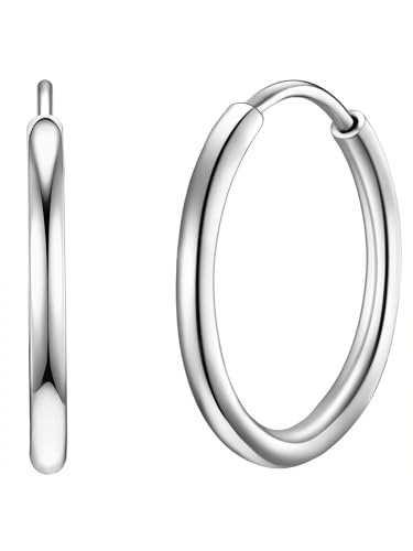 Rafaela Donata Damen-Creolen 925 Sterling Silber 20mm rund - Basic Ohrringe für Damen Silberohrcreolen 60800080