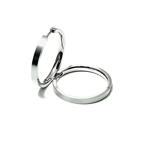 Boccia Damen-Creolen Titanium Titan mattiert - 0517-01