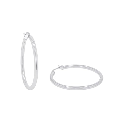 s.Oliver Creolen 925 Sterling Silber Damen Ohrschmuck, 3 cm, Silber, Kommt in Schmuck Geschenk Box, 2038988