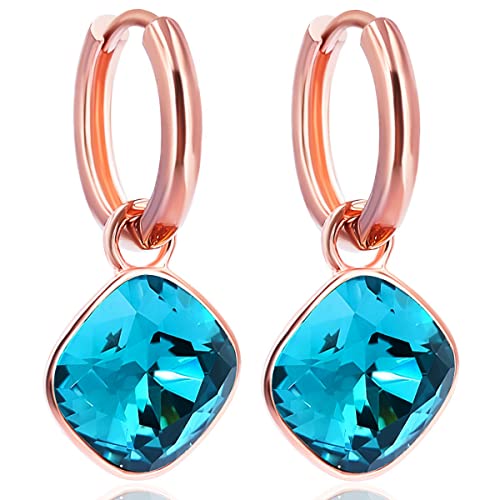 Rosegold Charm Anhänger Markenkristalle Ohrringe 925 NOBEL SCHMUCK