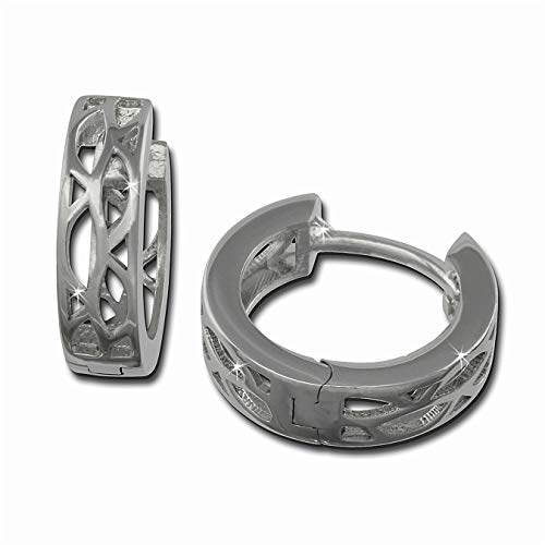 SilberDream Ohrringe Damen-Schmuck 925er Echt Silber Creolen Muster SDO3305 Silber Creole