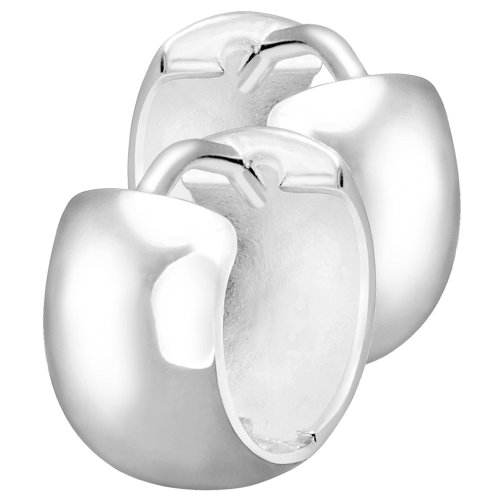 Vinani Damen Ohrringe 925 Silber - Klapp-Creolen - glänzend abgerundet - Ohrring Set für Frauen aus 925 Sterling Silber CARS