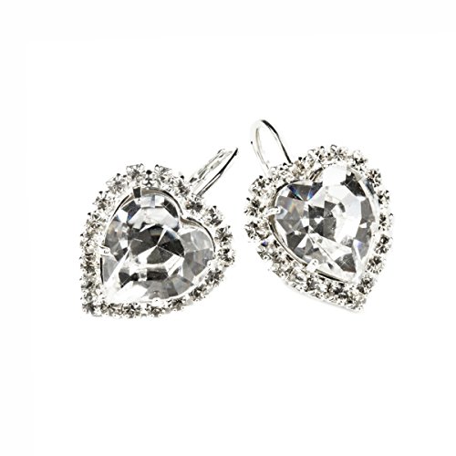 Damen-Ohrringe Ohrhänger Herz Kristalle von Swarovski® Versilbert Rhodiniert Titan