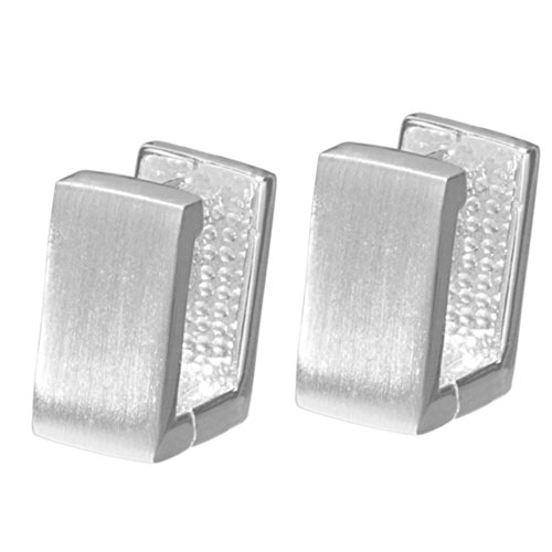 VINANI Klapp-Creolen aus 925 Sterling Silber I Nickelfreie Ohrringe für Damen I Mattierte Front & glänzende Seiten mit Anlaufschutz I Allergikerfreundlich I Handarbeit in Juweliersqualität I CRA