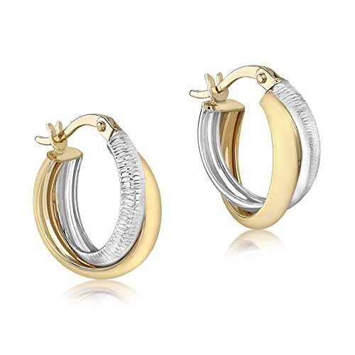 CARISSIMA Damen-Creolen Diamond Cut 375 Bicolor - 2.51.1740