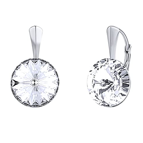 SILVEGO Damen Ohrringe aus 925 Sterling Silber mit Swarovski Crystals Rivoli 12mm