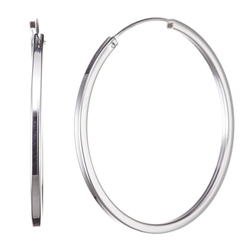 Vinani Creolen rund medium flexibel mit eckigen Kanten Sterling Silber 925 Ohrringe CMH