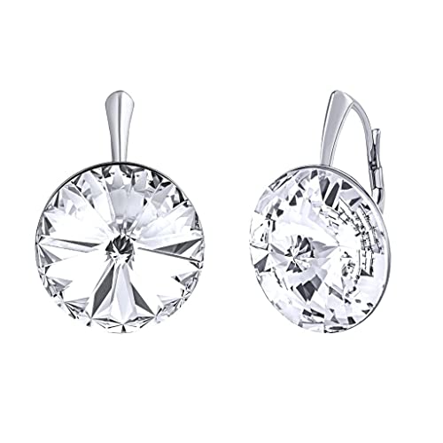 SILVEGO Damen Ohrringe aus 925 Sterling Silber mit Swarovski Crystals Runde Große Kristalle 18 mm